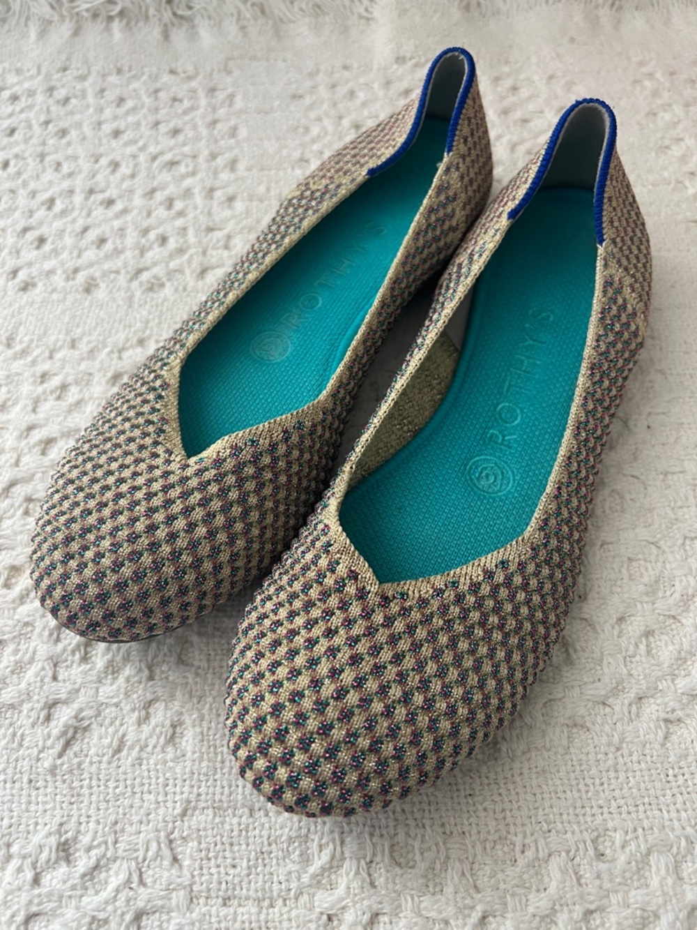 Rothy's The Square Jewel Box Textile Slip On Ballet Flat Shoes Women’s US 7